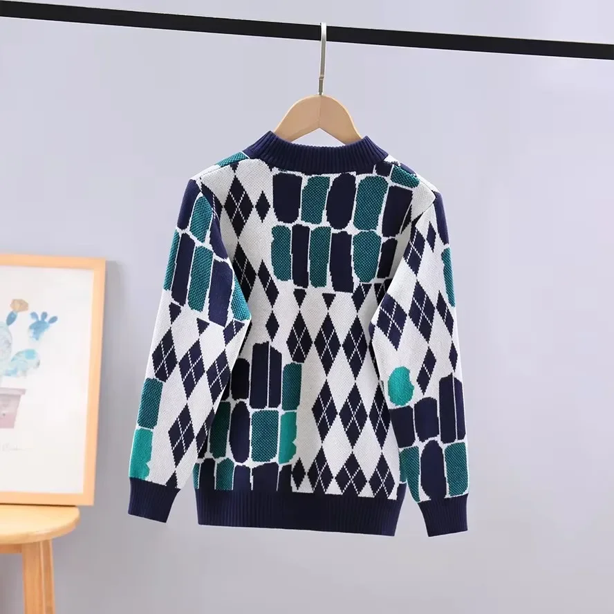 

Модный вязаный пуловер для мальчиков, теплые свитера с длинными рукавами, детские топы для детей 5-14 лет, одежда для мальчиков-подростков, детский свитер, осень-зима