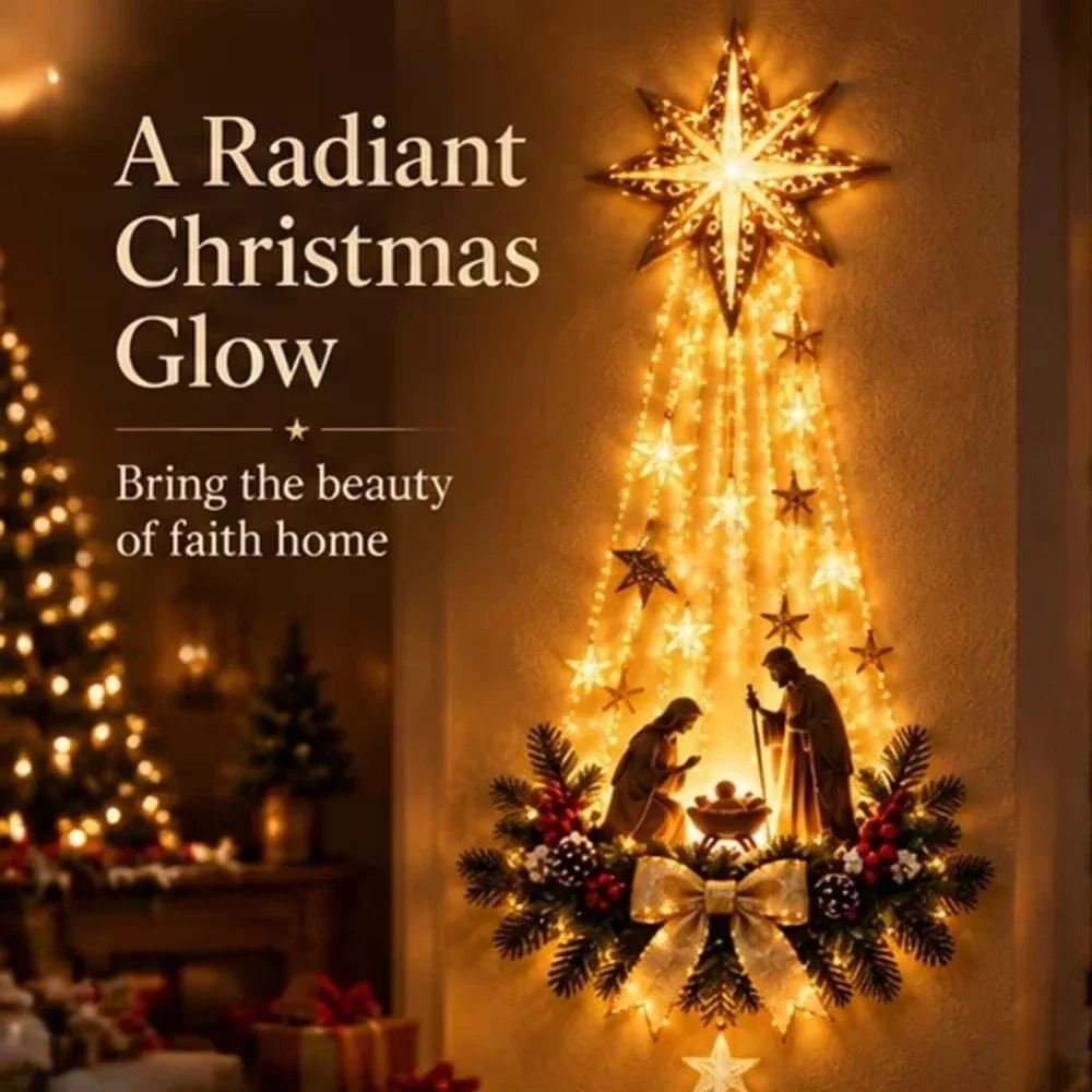 Bethlehem Star of Faith, Lighted Nativity Wall Decor,Glowing Christmas Hanging Ornament, LED Lights for Indoor 2026