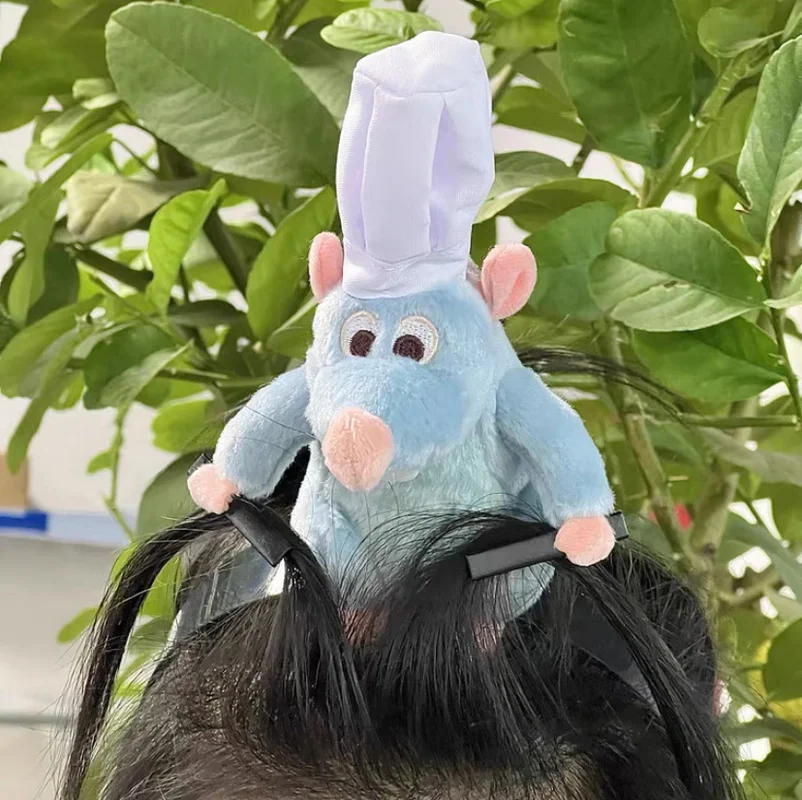 New Disney Ratatouille Hairband New Cartoon Plush Doll Headband French Wide-brimmed Hairpin Photo Headdress Creativity Girl Gift