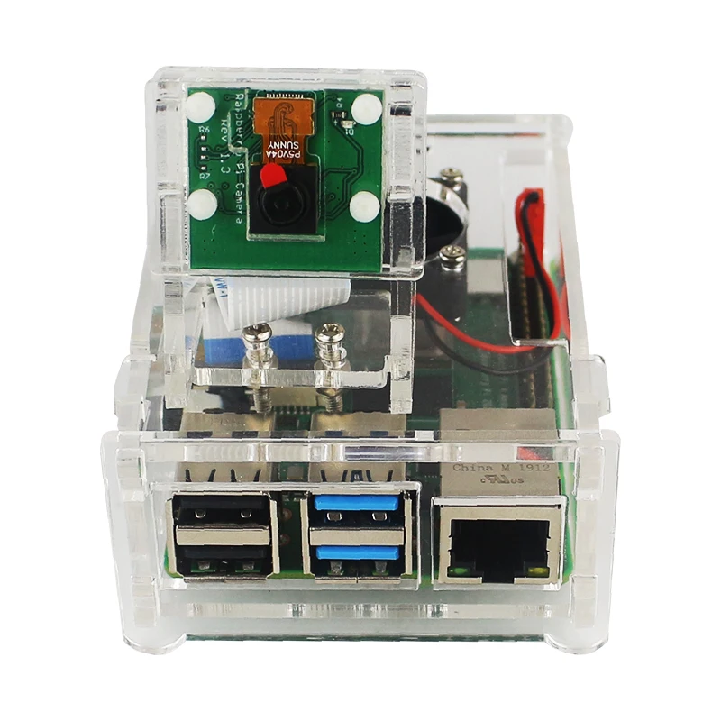 Raspberry Pi 4 B ケース ヒートシンク付きカメラ取り付けサポート +