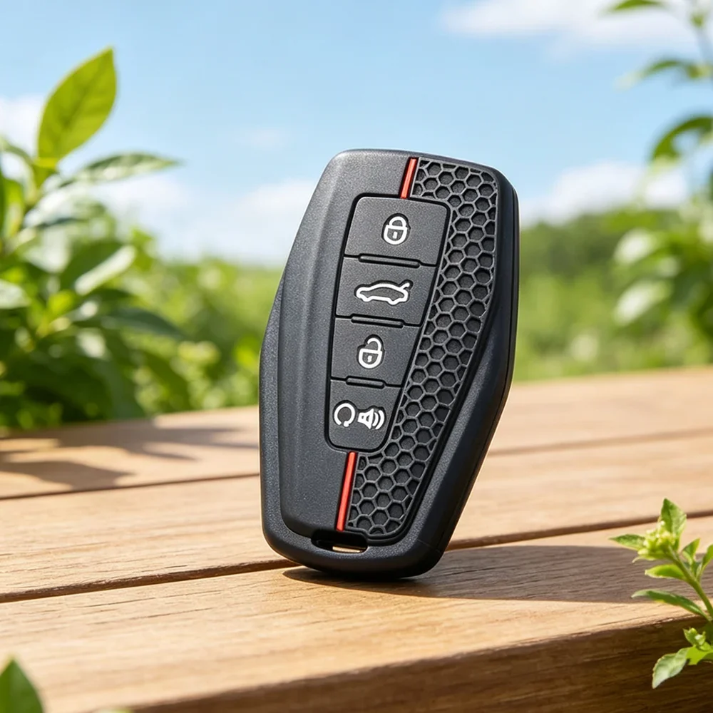 Soft Honeycomb‑Textured Silicone Remote Key FOB Case For Geely Emgrand X7 EX7 Coolray Azkarra Atlas Okavango Car Accessories