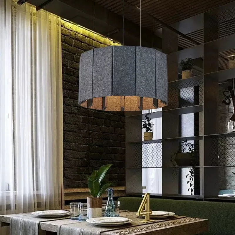 Felt Sound-absorbing Cotton Round Pendant Light For Hotel Conference Room, Restaurant Creative Office, And Dining Room Lighting
