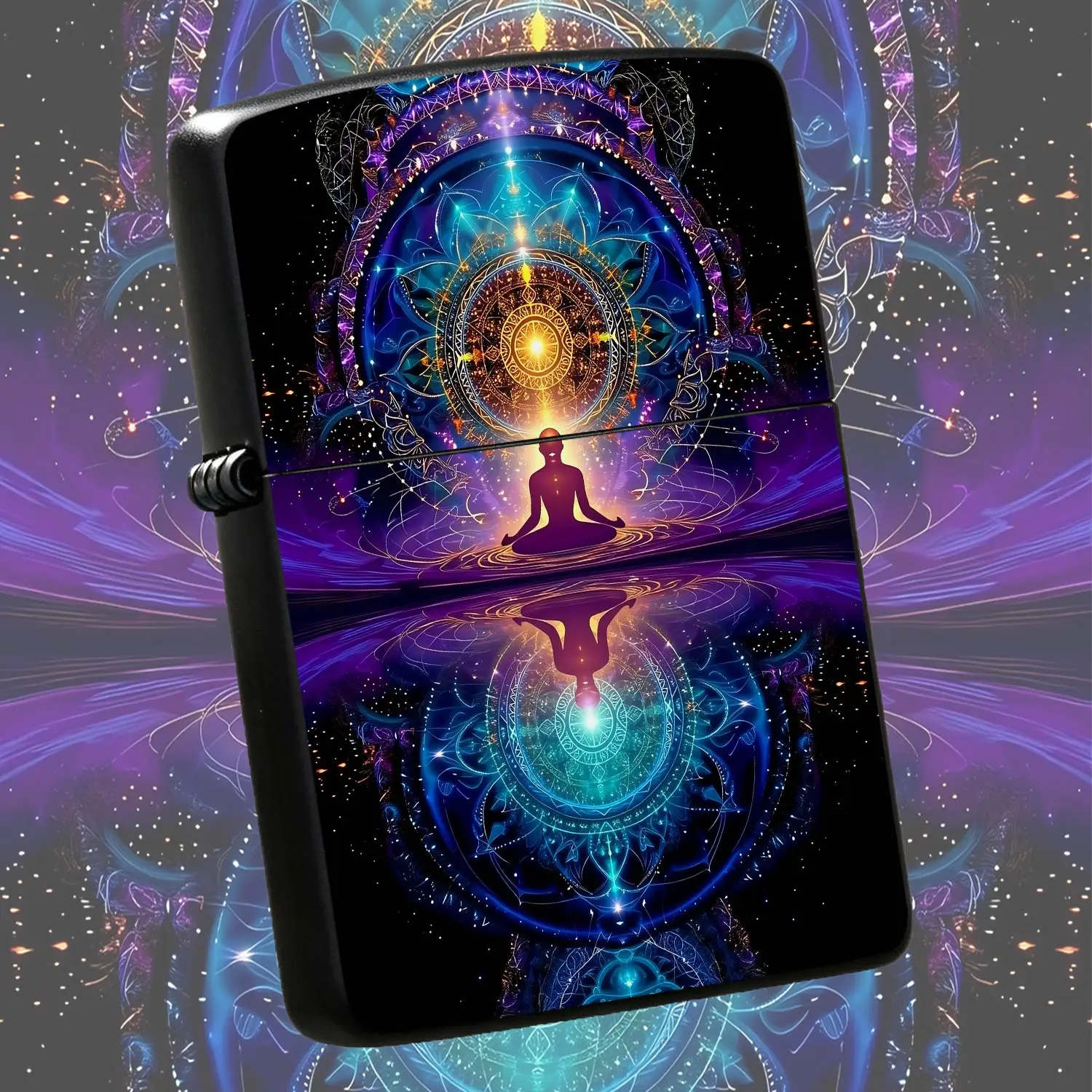 Meditation Mandala Cosmiclighter, Aesthetic Portable Creative Accessory, Exquisite Artistic Decor Piece For Daily Outdoor Multi-Scene Use, Ideal Thoughtful Gift For Spiritual Hobbyists And Family Friends A Humorous And Interesting Lighter