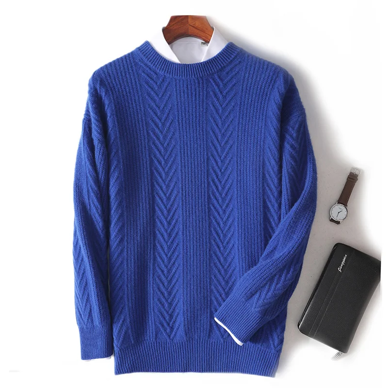

Autumn And Winter Men's O-Neck Jumpers 100% Merino Wool Pullovers Sweater Casual Knitted Shirts Soft And Warm Men's Top
