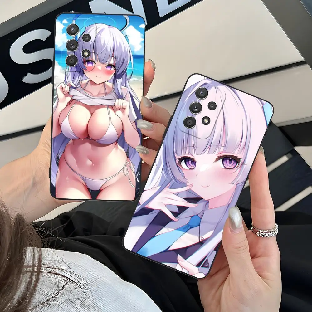 الأزرق الأرشيف Ushio Noa قضية الهاتف لسامسونج غالاكسي M55 54 42 35 34 33 32 23 22 15 14 13 12 F55 5G غطاء ملون جميل