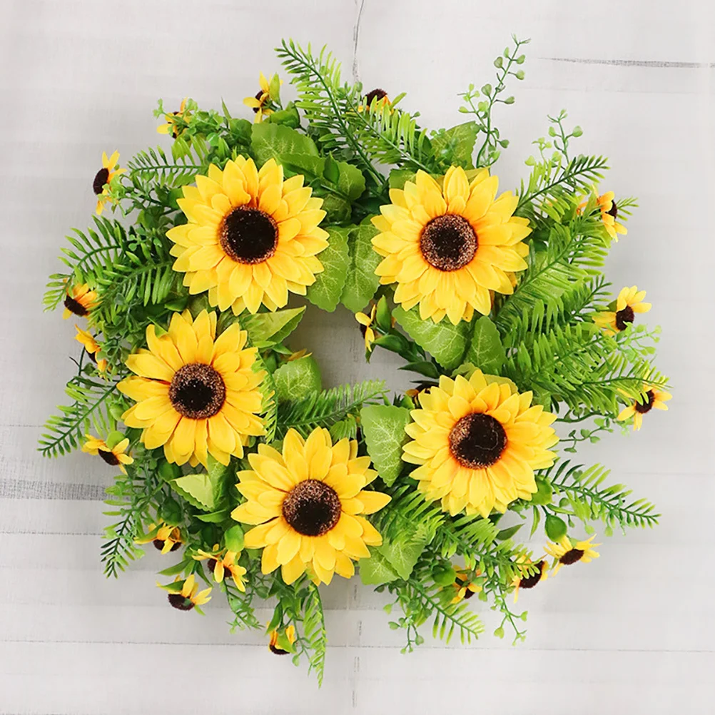 

Simulated Sunflower Wreath Fall Decor Home Decorative Artificial Swag for Door Small Pendant