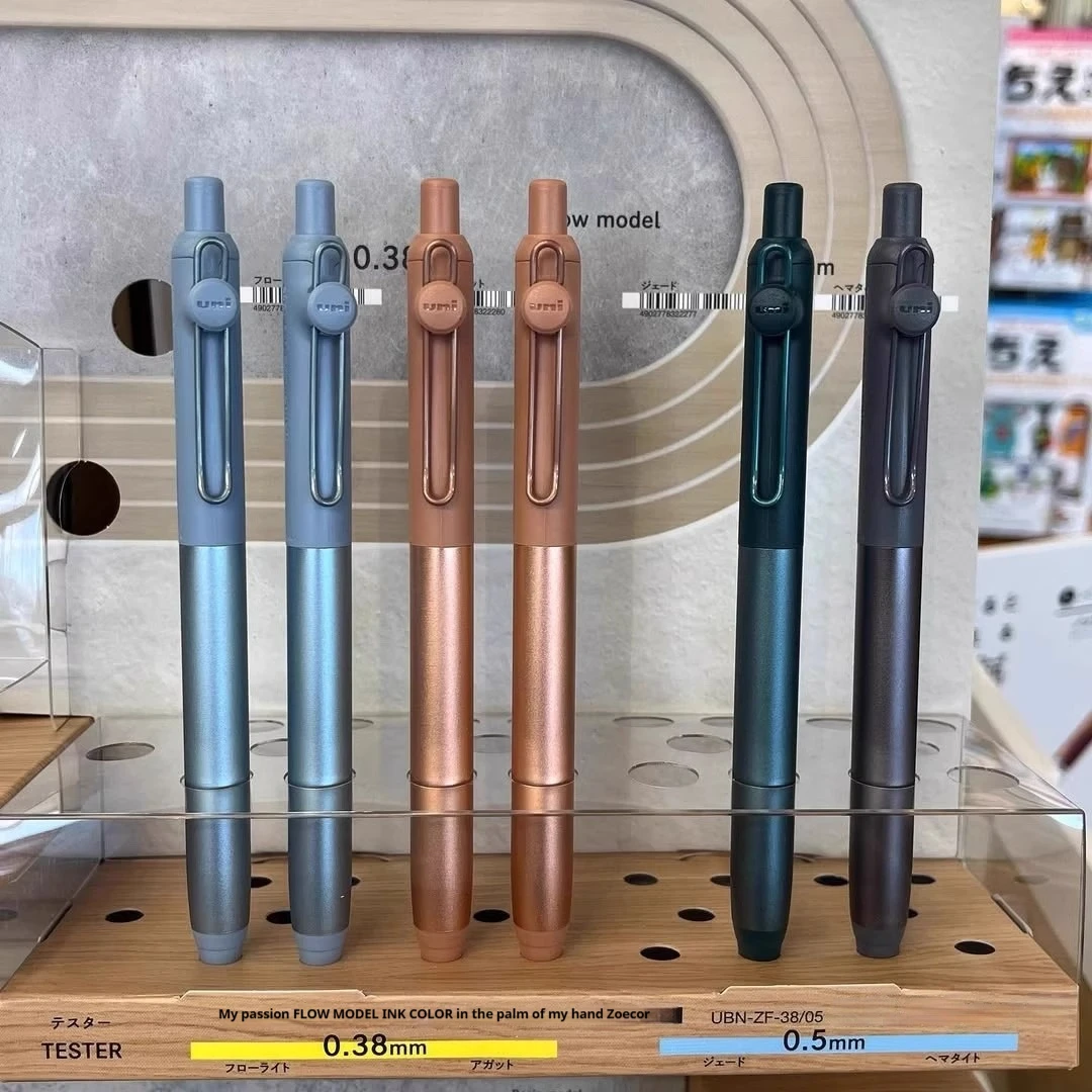 UNI UNIBALL ZENTO Flow Model 0.5mm Gel Pen Limited Click-Type,Semi-Metal Body,Ultra-Smooth Writing Quick-Drying Ink for homework