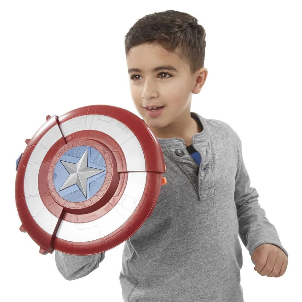 Captain America Shield Launcher Toy Gun Soft Bullet Hidden Guns Superhero Weapons Captain America Toys for Boys Cosplay Props