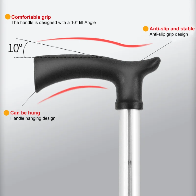 Folding Cane with Seat, Lightweight Aluminum Alloy Walking Stick, 82cm Medical Walking Stick, Portable Cane Seat for Elderly - view 5