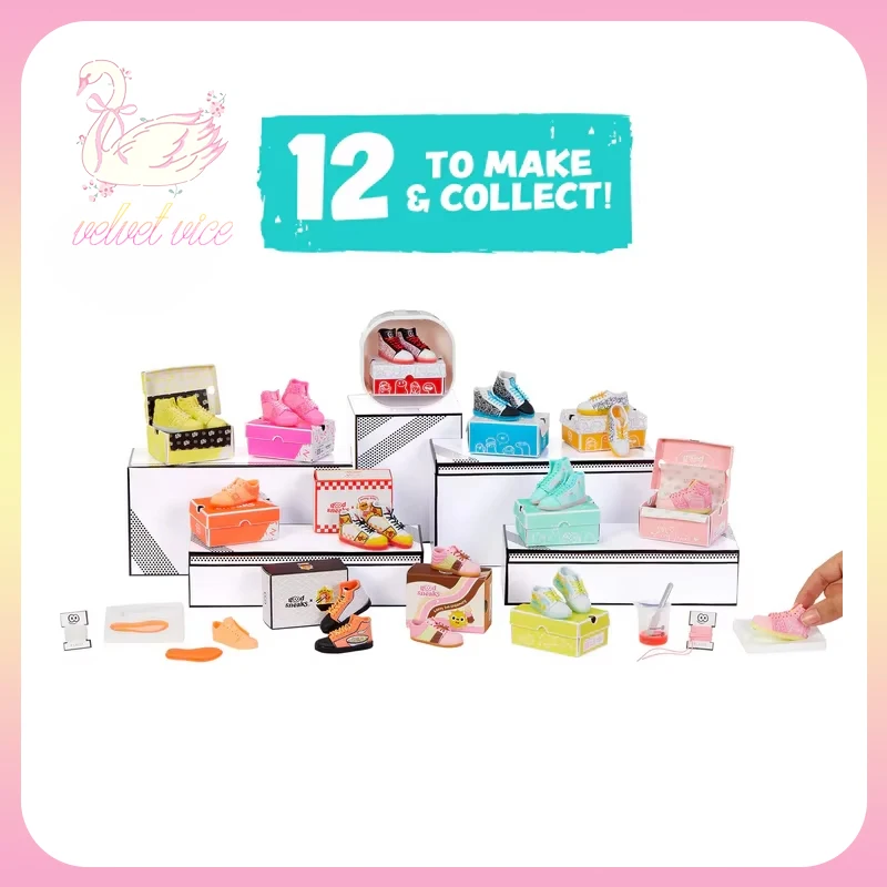 

Оригинальные мини-кроссовки Miniverse Make It, миниатюрная обувь «сделай сам», игрушечная спортивная обувь с глухим мячом, коллекция мини-мячей с орнаментом, подарок для детей