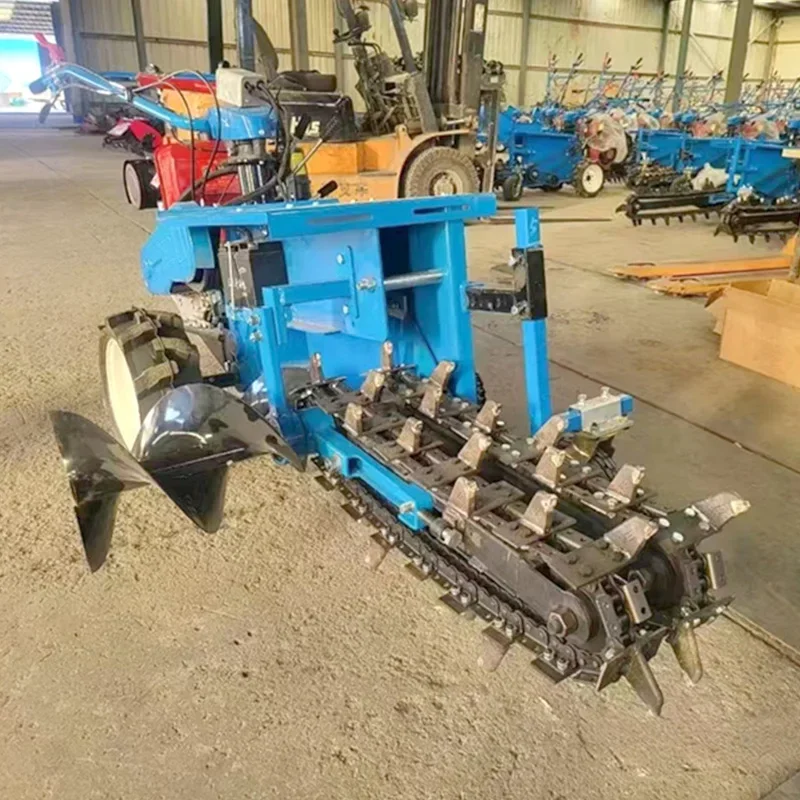 Portable Hand Held Chain Trencher Machine for Agricultural Soil and Clay Ditching with 18HP Diesel Power Supply