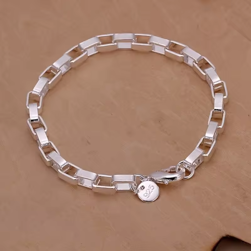 Fine 925 Sterling Silver Noble Nice Chain Solid Bracelet for Women Men Charms Party Gift Wedding Fashion Jewelry Hot Model - Image 18