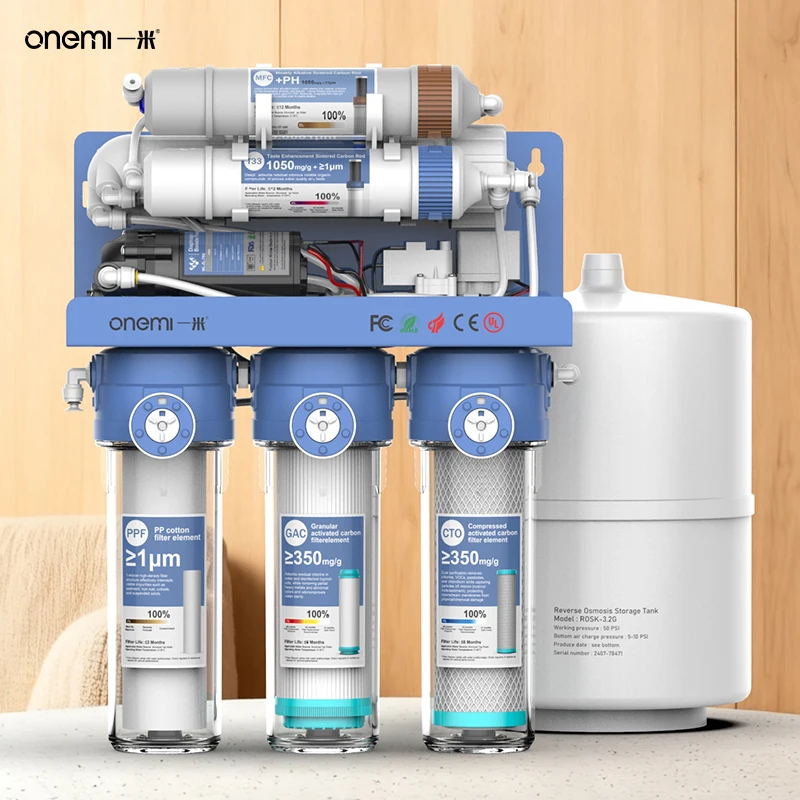 OEM 75 GPD 6-Stage Under Sink Drinking Water Filter Refrigerator Lead Reduction BPA Free Alkaline System For Kitchen