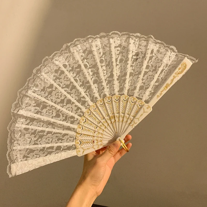 

White Antique Folding Fan Hand Bamboo Antique Portable Folding Fan Foldable Cute Abanicos Personalizados Bamboo Decoration