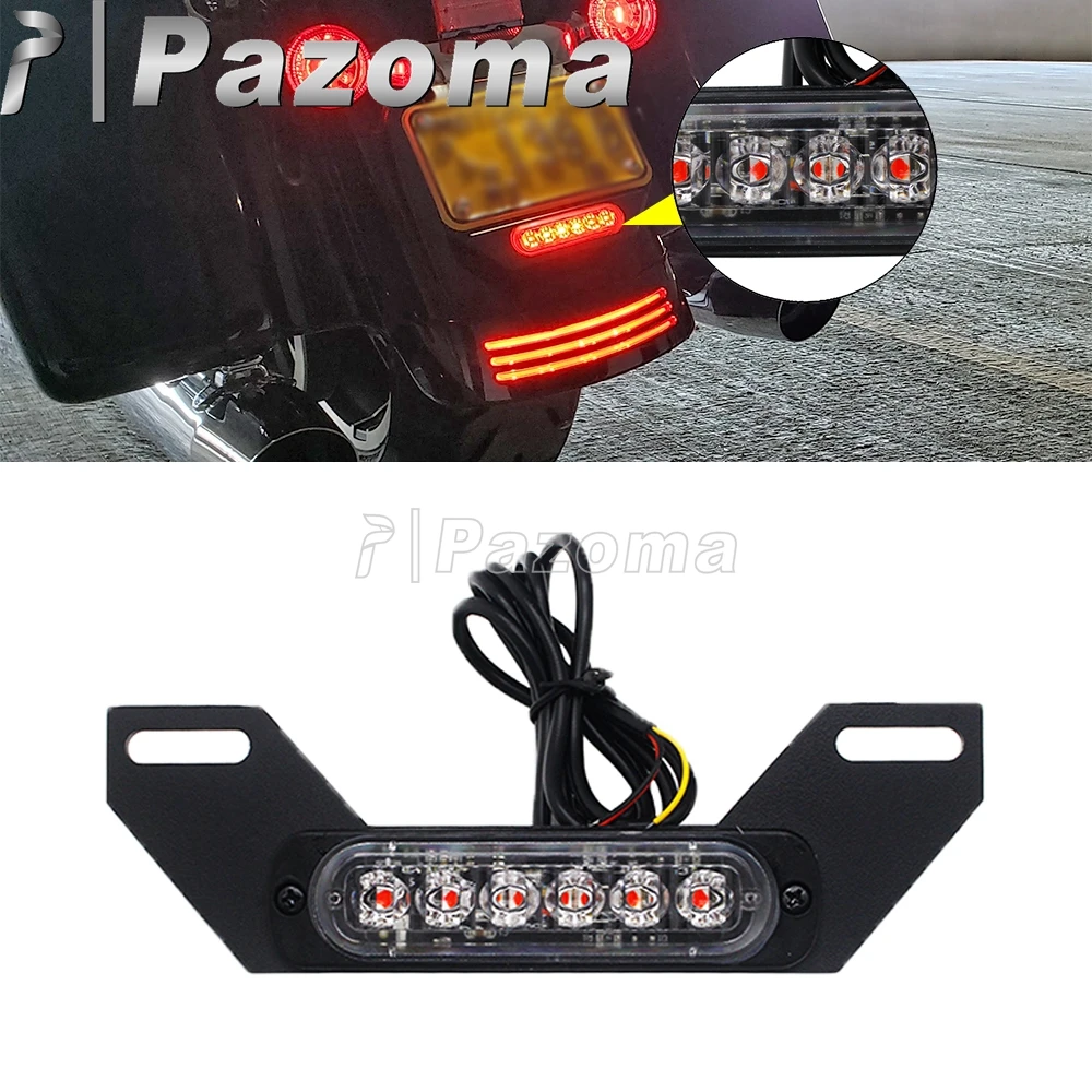 

Motorcycle LED License Plate Light Auxiliary Lamp Rear Brake Blinker Taillight For Harley Fat Boy Low Rider Deluxe Slim Fat Bob