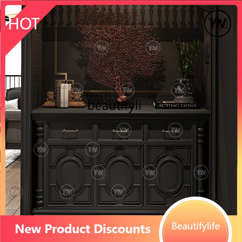 

A57 Neoclassical Chinese chest cabinet locker solid wood multi-functional storage living room study locker