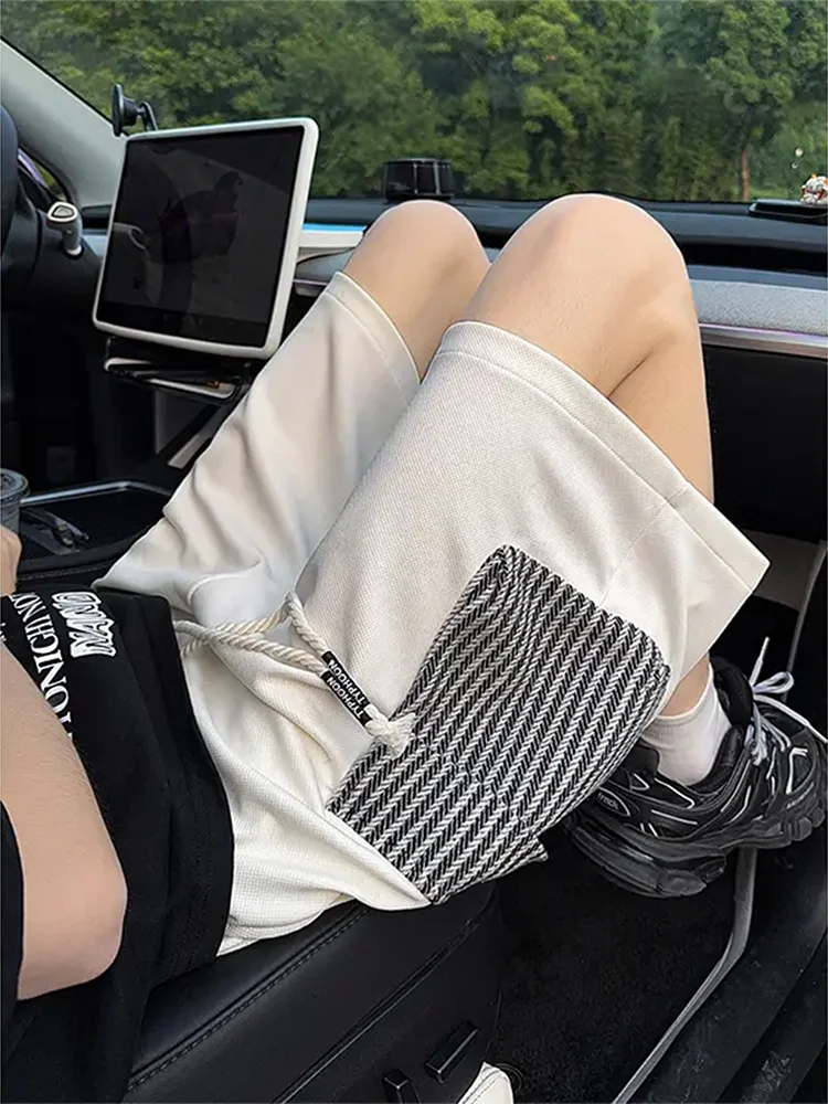 

Американская рабочая одежда orts Мужские летние модные свободные спортивные бейсбольные брюки с пятью точками и большими ортами Прямые повседневные брюки