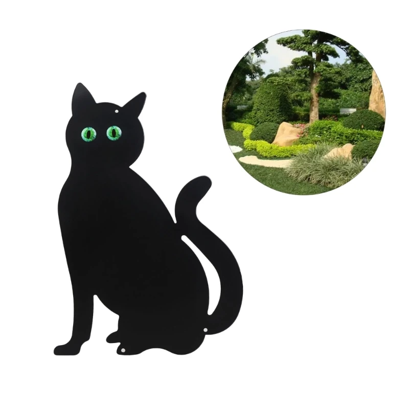 

3pcs/set Halloween Metal Black Cat with Reflective Eyes Garden Stakes Yard Signs Outdoor Decorations for Lawn Courtyard