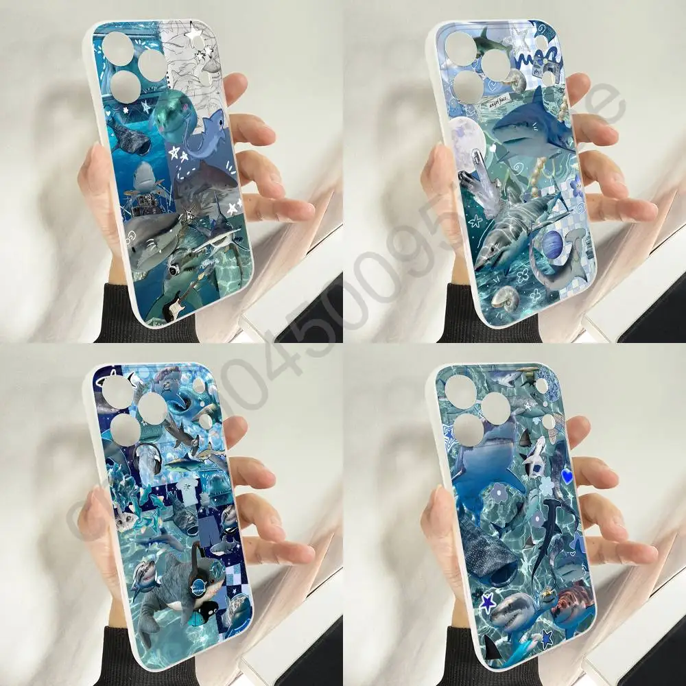 

Ocean Sea Shark Collage Phone Case For iPhone 11,16,15,14,13,17,12,Plus,E,Air,Mini,Pro,Max Magnetic Magsafe Soft Cover
