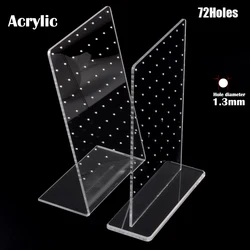 72 Holes Acrylic Portable Earrings Ear Studs Holder Jewelry Display Holders Plastic Showcase Storage Rack Organizer Stand Box