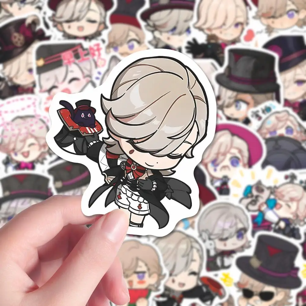 55 قطعة من ملصقات Genshin Impact Lyney اللطيفة للكمبيوتر والهاتف المحمول DIY ملحقات ألعاب الديكور للأولاد ملصق لعبة هدية #4