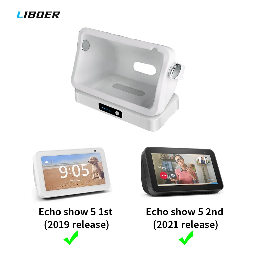 amazon Echo show5 第二世代 　バッテリー内臓スタンド付き Amazon.com: Mission 2-in-1 Tilt & Battery Stand for Echo Show 5