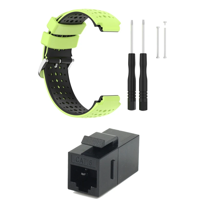 1 Pcs Silicone Watch Band Strap With Repair Tool & 1 Pcs CAT6 Straight Through Module Shielded RJ45 Connector