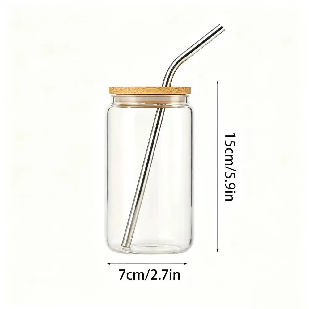 Custom Name Glass Tumbler Custom Script Text Can Shaped Iced Coffee Cup With Bamboo Lid Metal Straw Birthday Bridesmaid Gift.