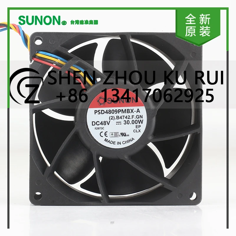 

New original Sunon 5V 12V 24V DC 48V 30.0W AC EC 9038 90X90X38MM 9CM Quiet bearing inverter Four-wire PSD4809PMBX-A cooling fan