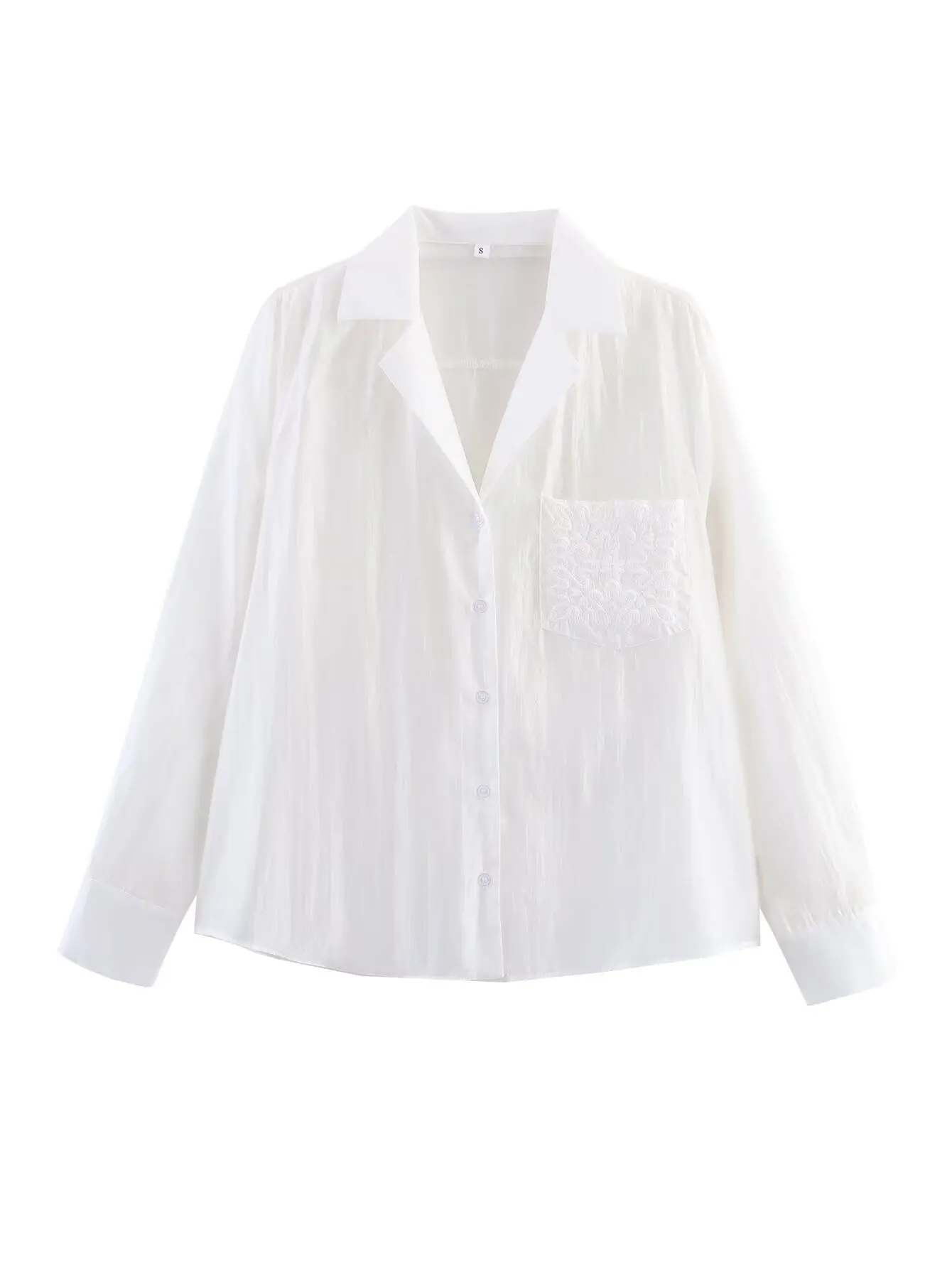 Herfst/Winter 2025 Nieuwkomers Damesoverhemden Zakgeborduurde elegante blouse Vintage-geïnspireerd elegant overhemd