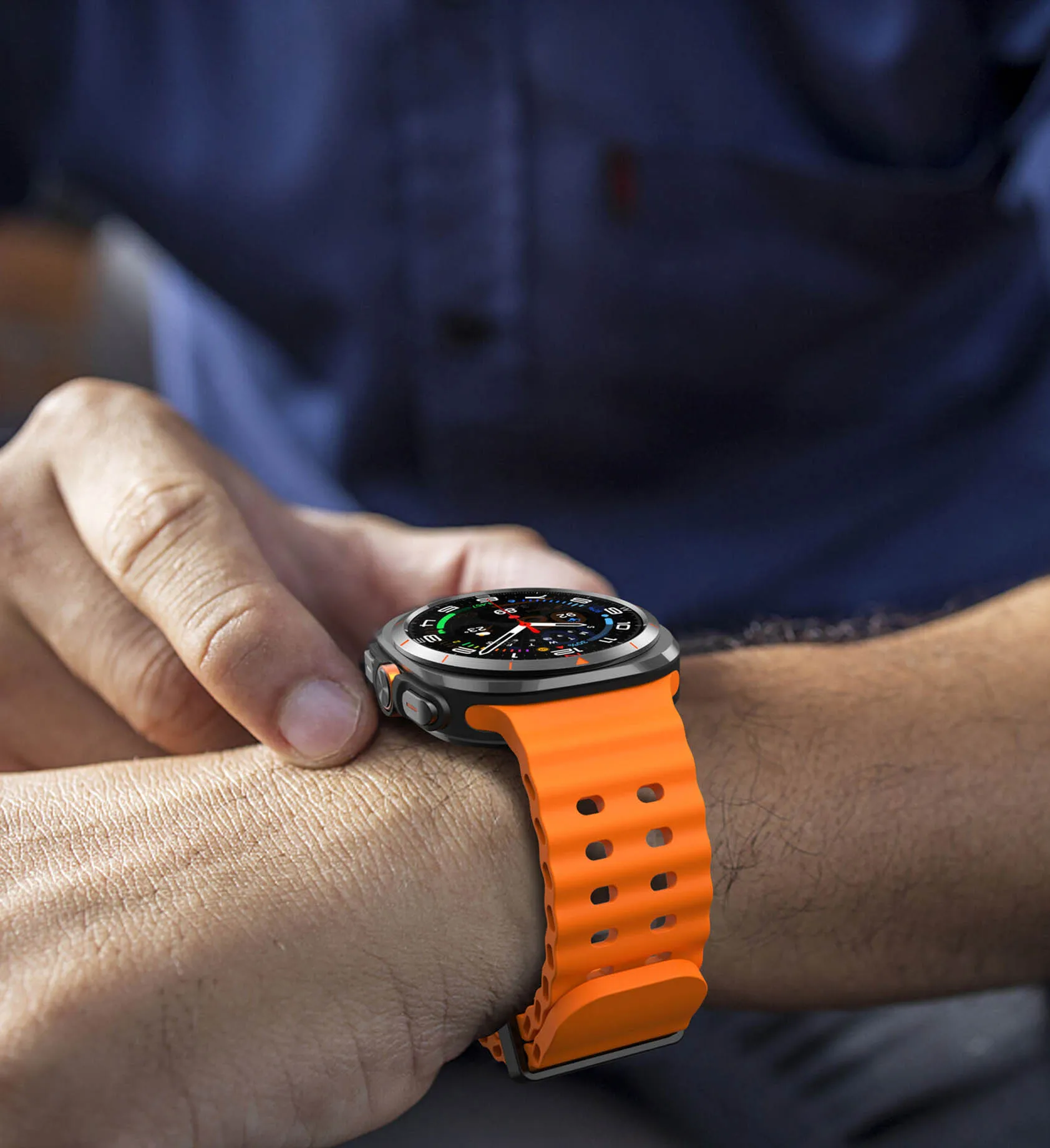 サムスンギャラクシーウォッチ用シリコンバンド、通気性のあるソフトストラップ、ギャップのないブレスレット、時計バンド、7ウルトラ、47mm