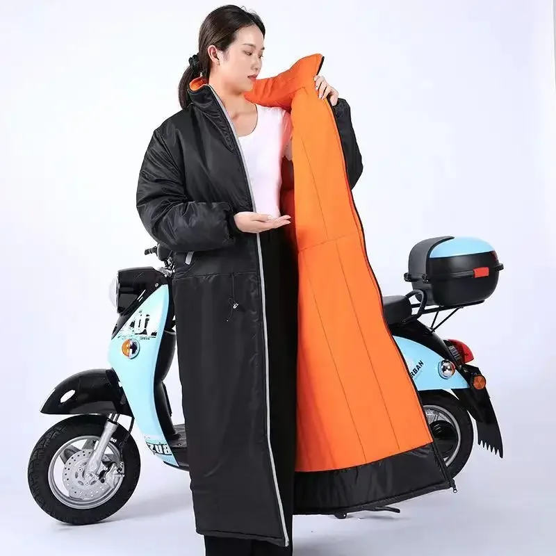 Winter Electric Vehicle Windshield Jacket Fleece Thickened Motorcycle Windproof Waterproof