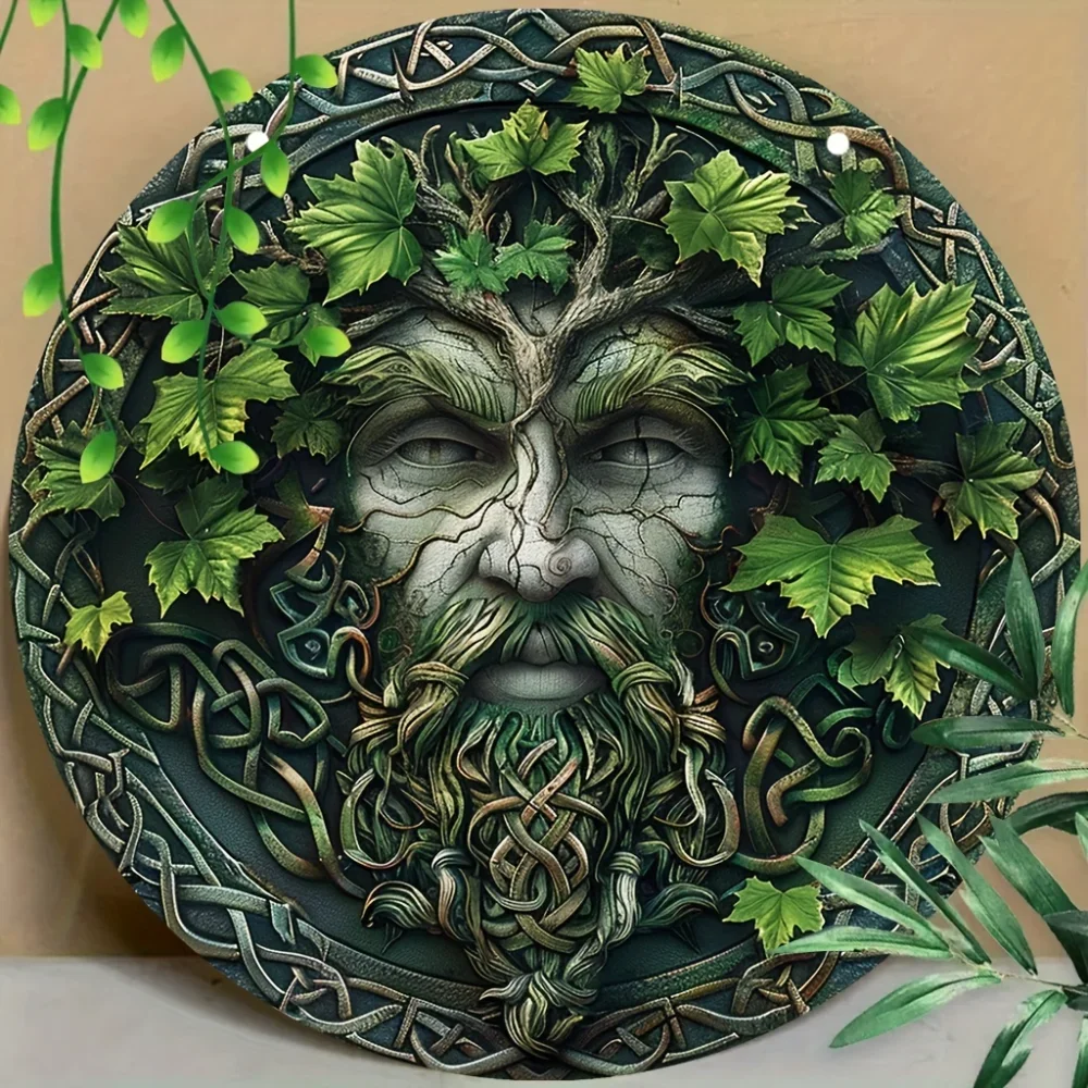 Celtic Bohemian Wreath ™ Complex Rope Knot Tree Signboard | Bohemian Facial Art, Circular Design | Garage and Outdoor Decoration