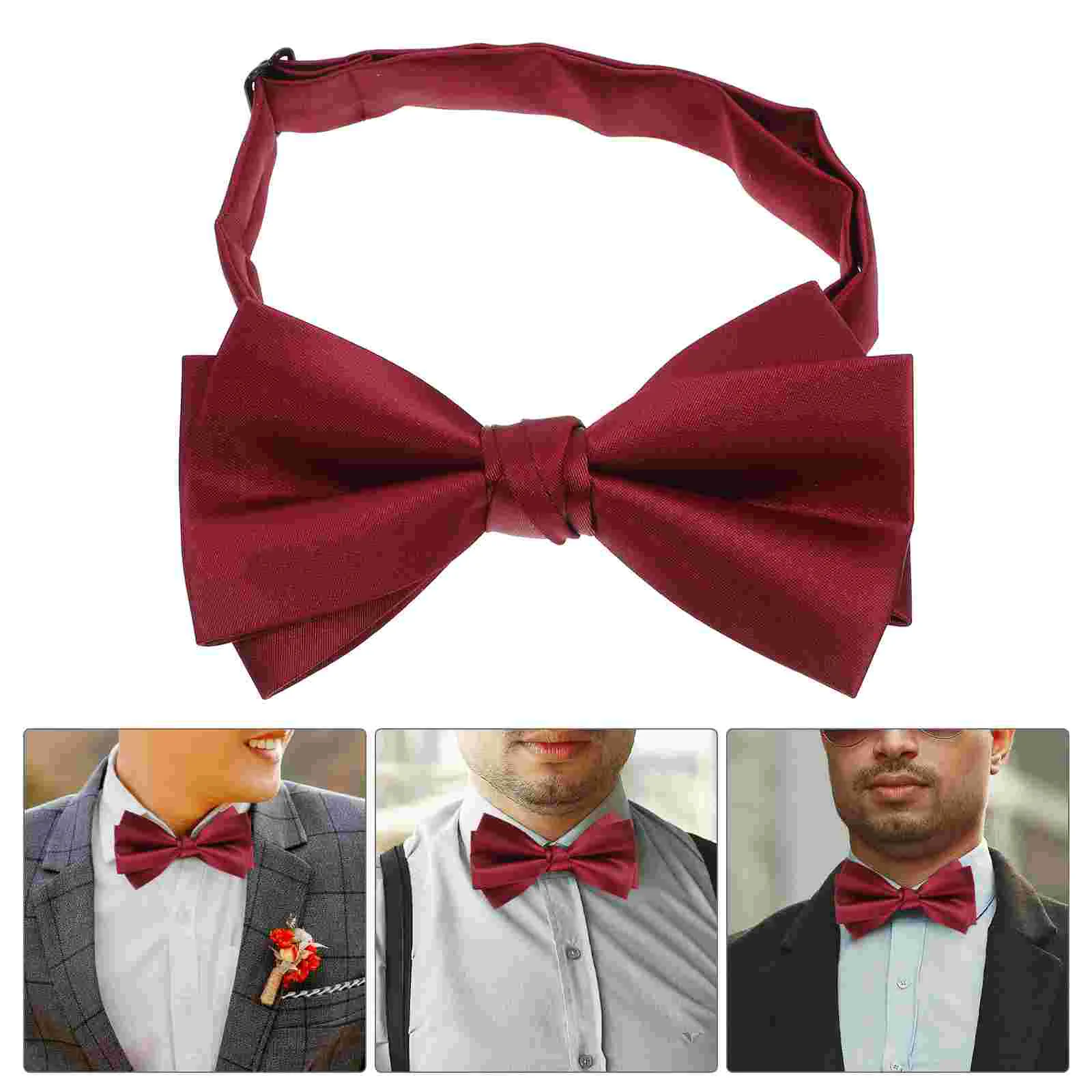 

Groom's Bow Tie Wedding Party Accessories Bowtie for Men Bowties Pre-tied Bridegroom Bachelor Black