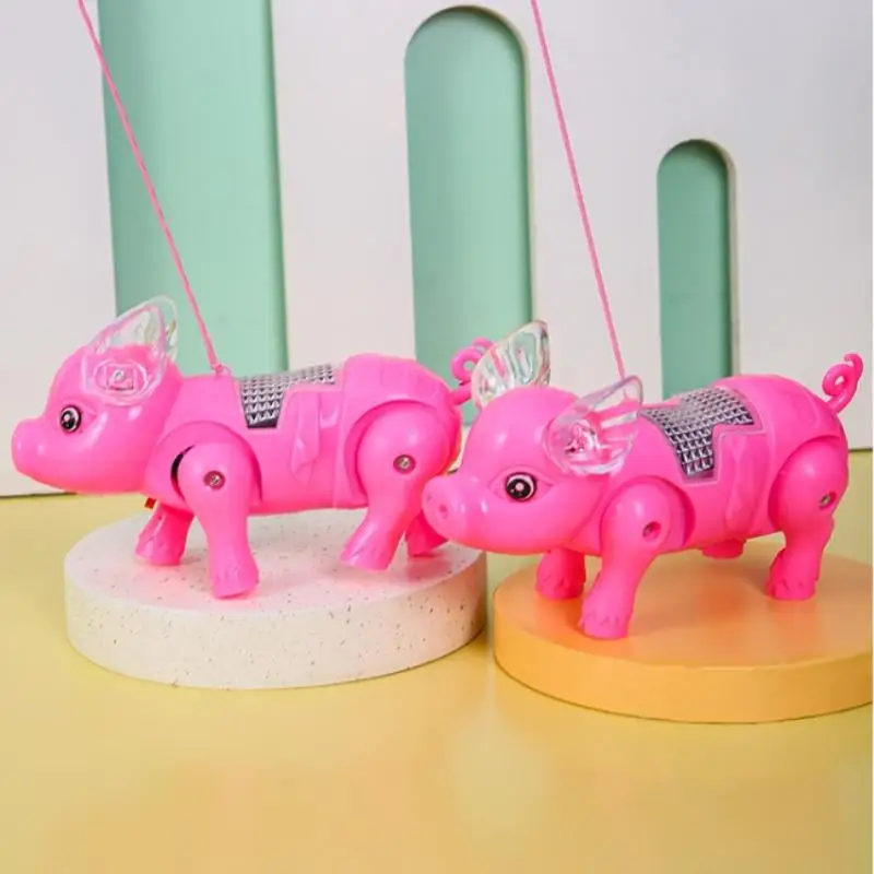 قطعة واحدة من ألعاب خنزير المشي الكهربائية المثيرة للاهتمام، ألعاب إلكترونية ممتعة للأطفال مع أضواء وموسيقى، ألعاب هدايا للأطفال