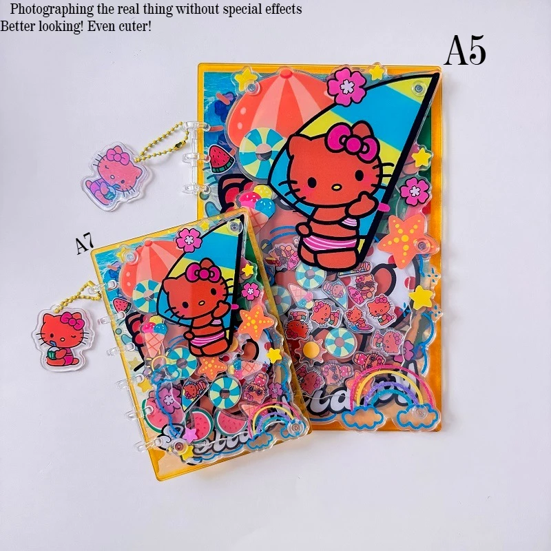 Acrylic Shaker Notebook A5 A7 Beach KT Creative Cute Diary Scrapbook Collectible Stationery Loose-leaf Book Gift for Friend view 5