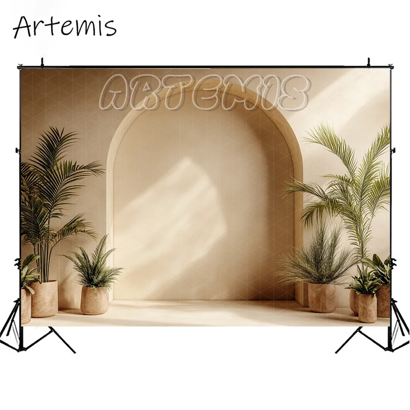 Boho Arch Photography Backdrops Arches Green Plants Fine Art Textures Brown Maternity Portrait Photo Background Wedding Studio