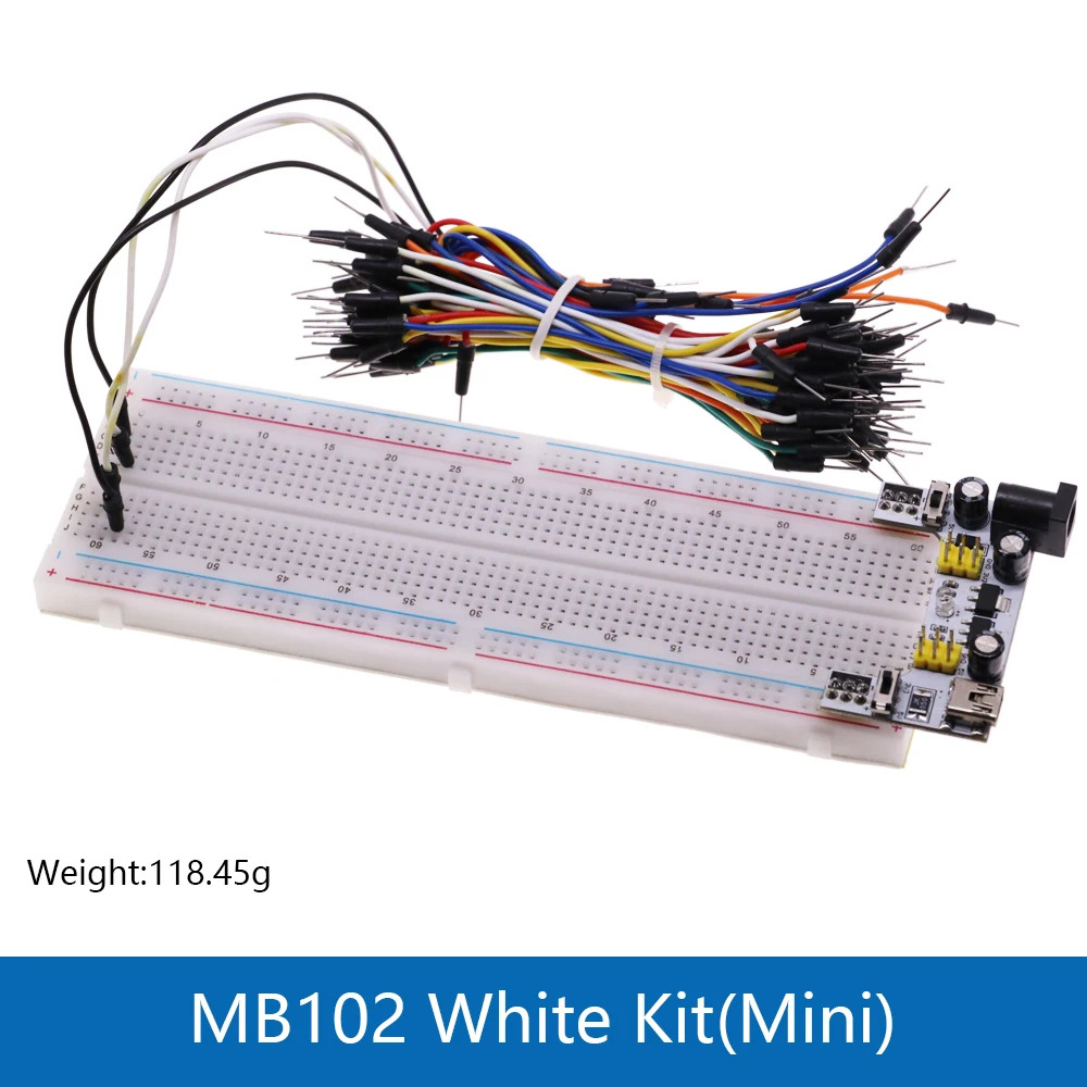 3.3 V/5 V MB102 Breadboard power module + MB-102 830 punten Prototype Broodplank voor arduino kit + 65 jumper draden groothandel