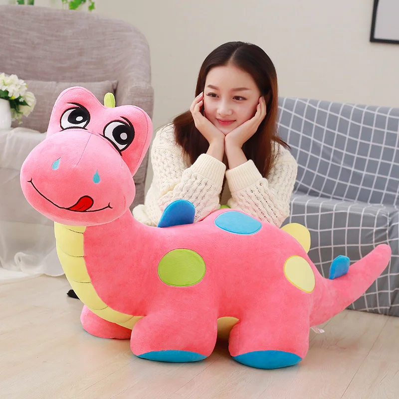 Lindo dinosaurio de peluche muñeco de peluche sofá dinosaurio juguete suave animales abrables dinosaurio juguete cumpleaños peluche regalo rosa/verde/azul