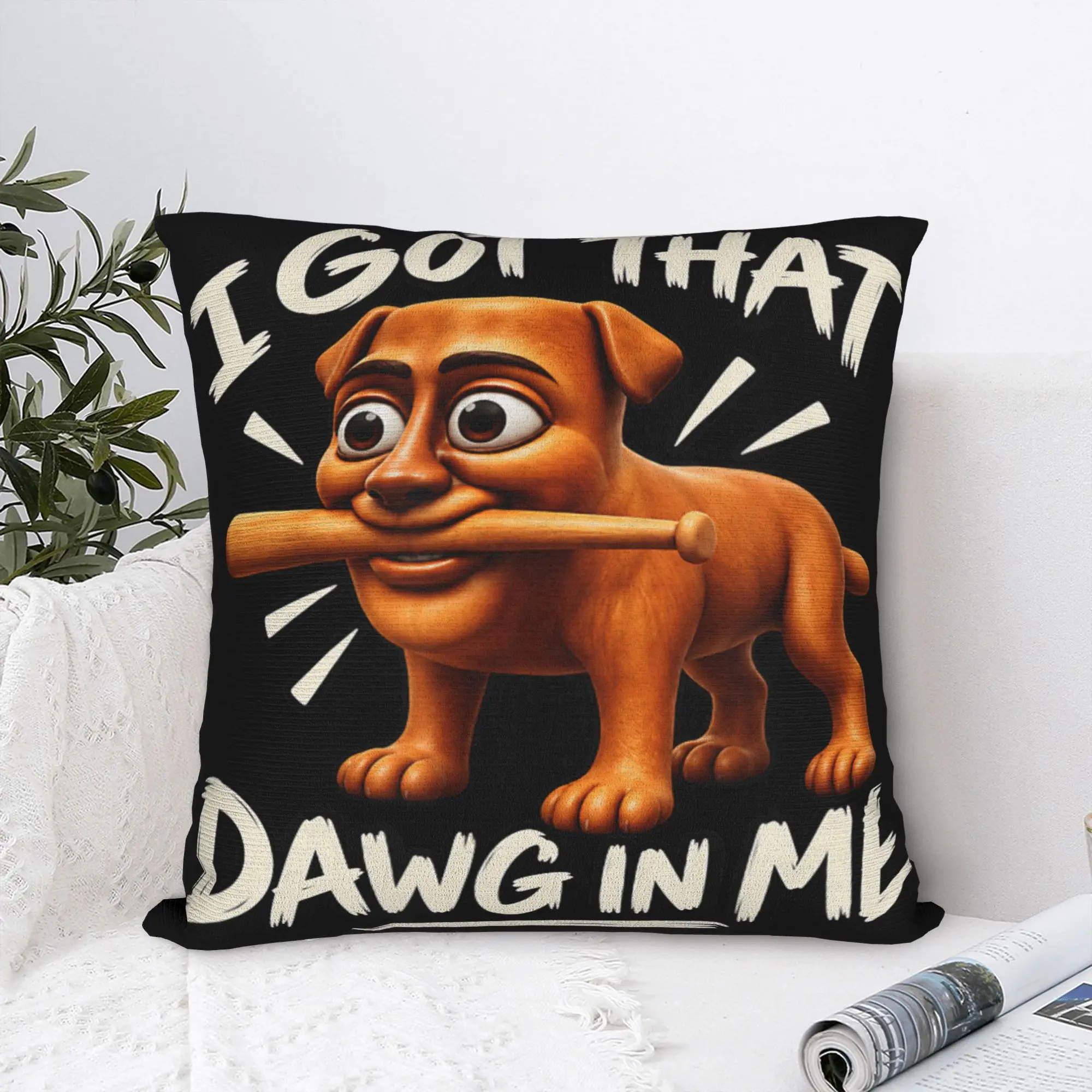 I Got that Dog in Me Funny Tung Sahur Meme Pillow Case  Vintage Pillow Cover Design Pillowcases For Living Room Chair