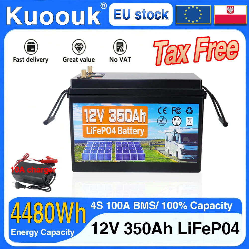 12V 350AH LiFePO4 Batterie Lithium-Eisenphosphat-Zellen für Golfwagen, Wohnmobile, Solarstromspeicher