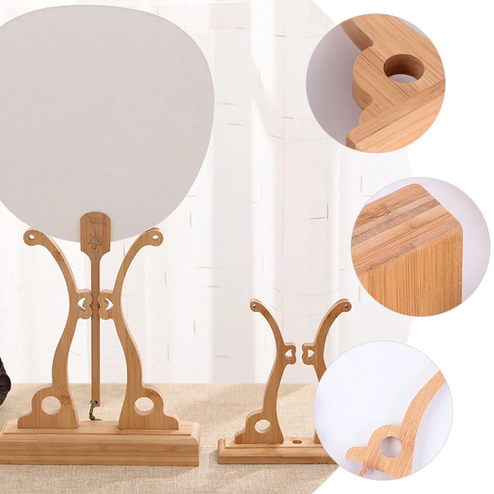 

Circle Fan Stand Hand Fans Display Rack Bamboo Holder Decoration for Home Office Gallery Exhibitions Phyllostachys Pubescens