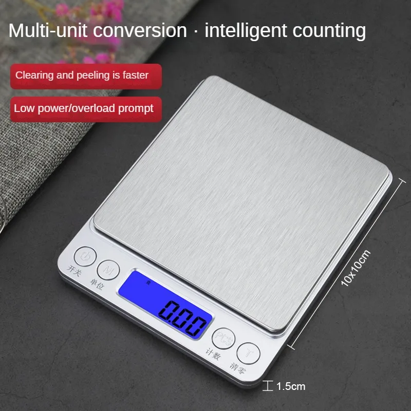 3000g X 0.1g Digital Gram Scale Pocket Electronic Jewelry Weight Scale 500g X 0.01g Scale / NO Retail Packaging