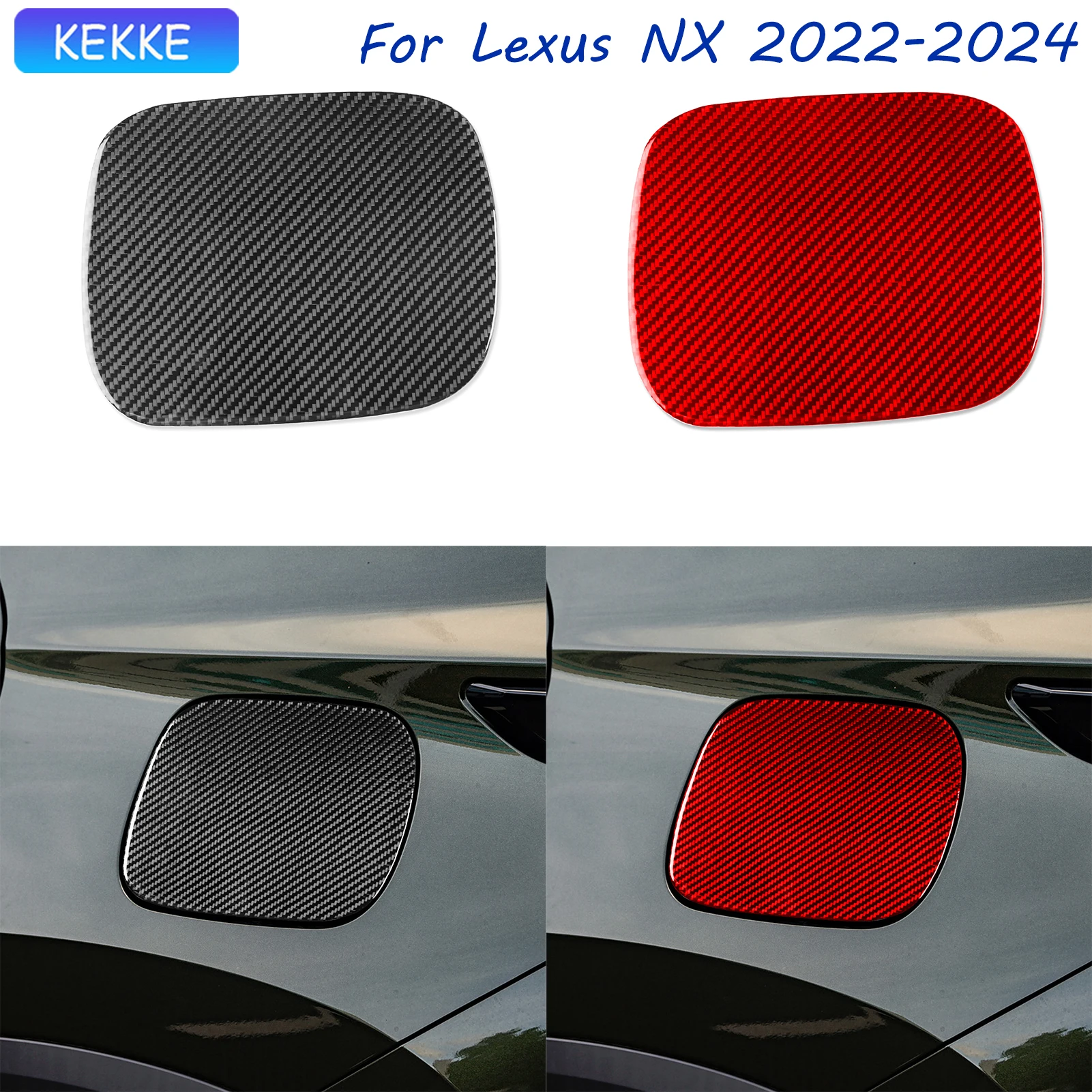 

For Lexus NX Accessories 2022-2024 Fuel Gas Cap Trim Real Carbon Fiber Cover Tuning Stickers Auto Decorative Decal Piano Black