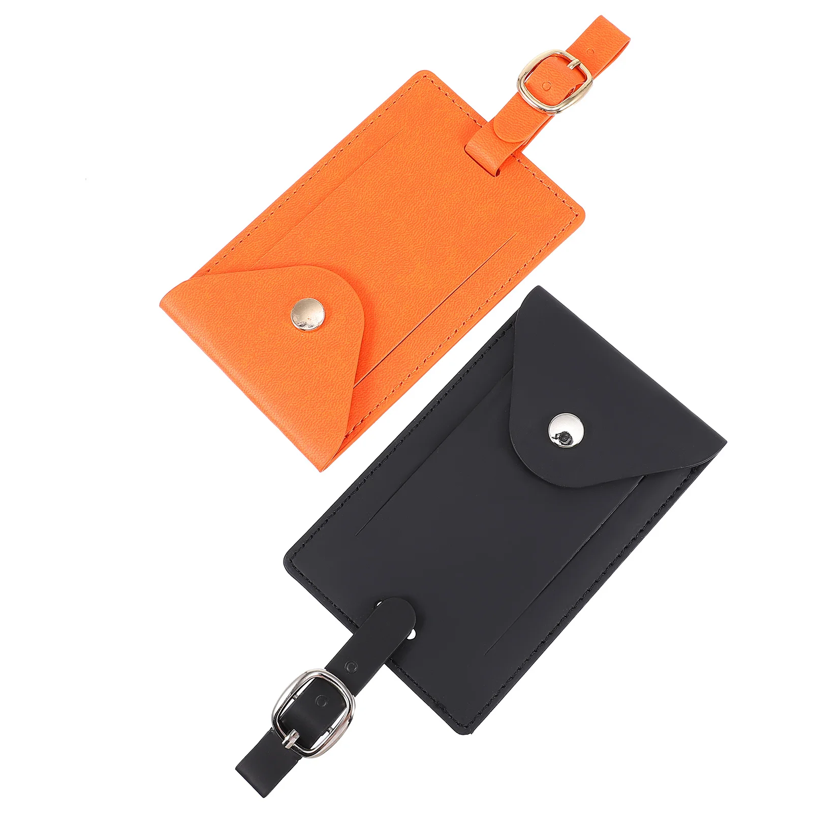 

2Pcs Luggage Tags Travel Bright Color PU Id Labels Adjustable Lanyard Easy Identification Baggage Tags