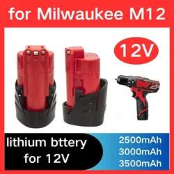 For Milwaukee M12 Battery  3.0Ah 12V Rechargeable Battery For Milwaukee M12 Tool 48-11-2402 48-11-2411 48-11-2401MIL-12A-LI
