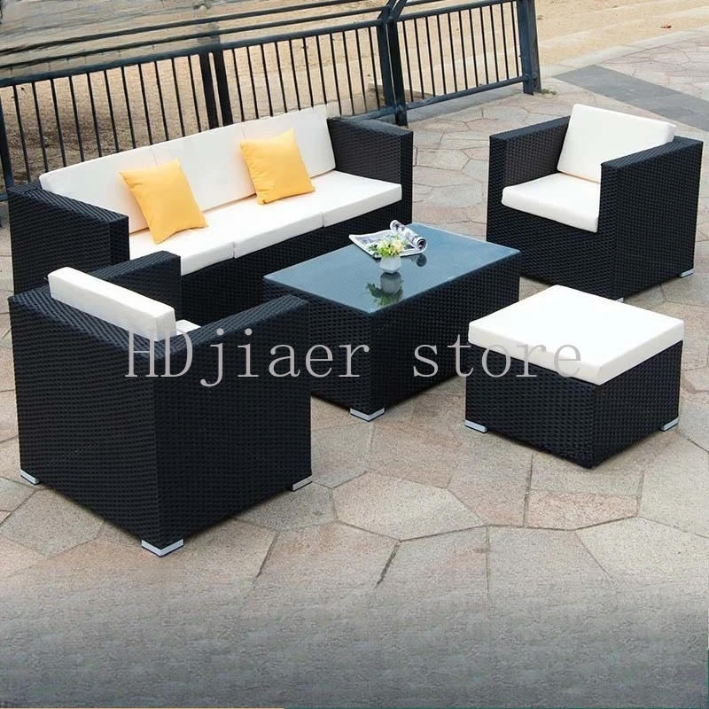 

Nordic-style outdoor rattan sofa set - waterproof and sunproof leisure furniture for courtyards and balconies