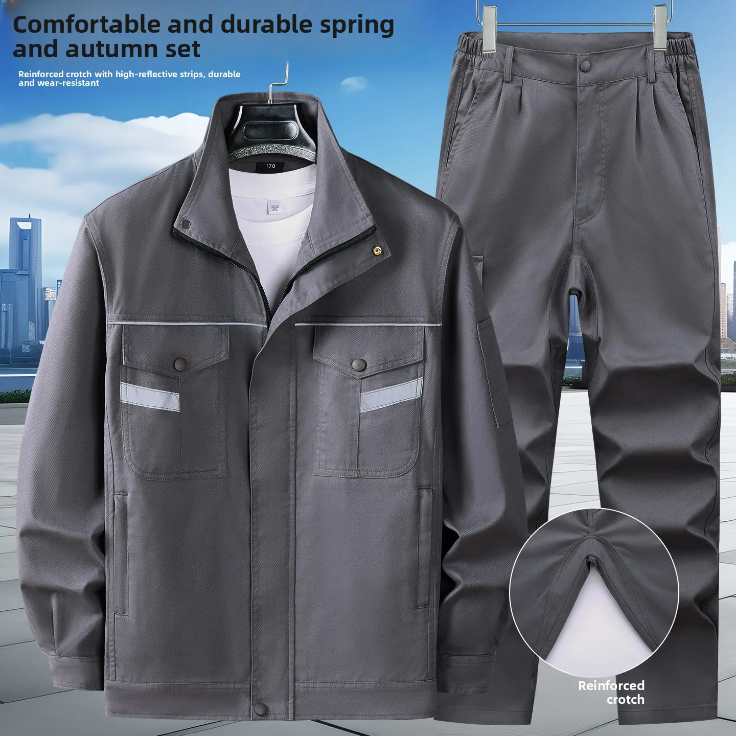 

Утолщенный рабочий костюм из чистого хлопка для мужчин, защитная одежда для сварки, антидуговая спецодежда с длинными рукавами на молнии