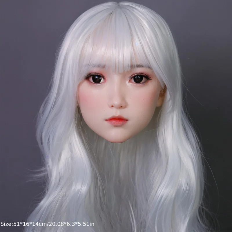 

Exquisite Makeup Model Head with M16 Screw Interface, Includes 1 Head, 1 Matching Hairpiece, and a Pair of Eyes. Suitable