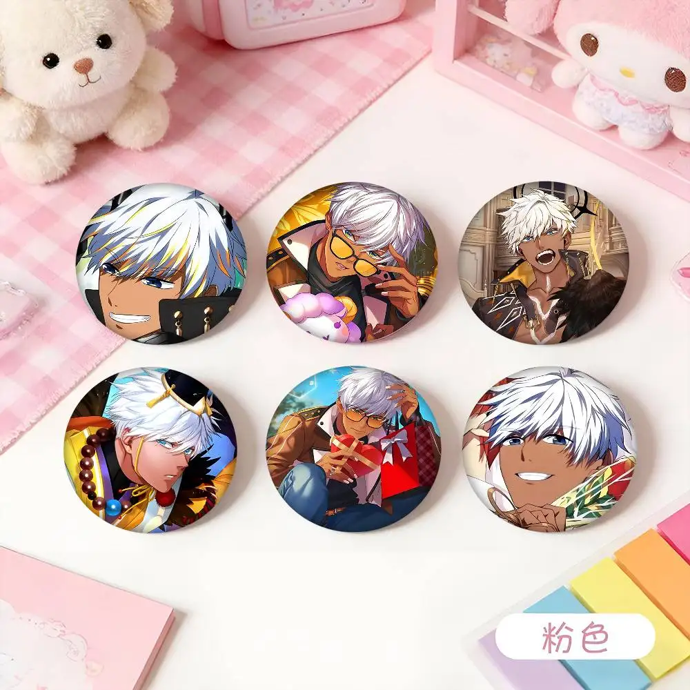 1pc Anime Cartoon O-Obey Me Mammon Cartoon Style Badge Brooches On Backpack Decoration Round Enamel Pins For Accessorys